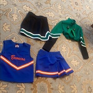2 Vintage Broncos and Green/black Cheerleading Outfit $50